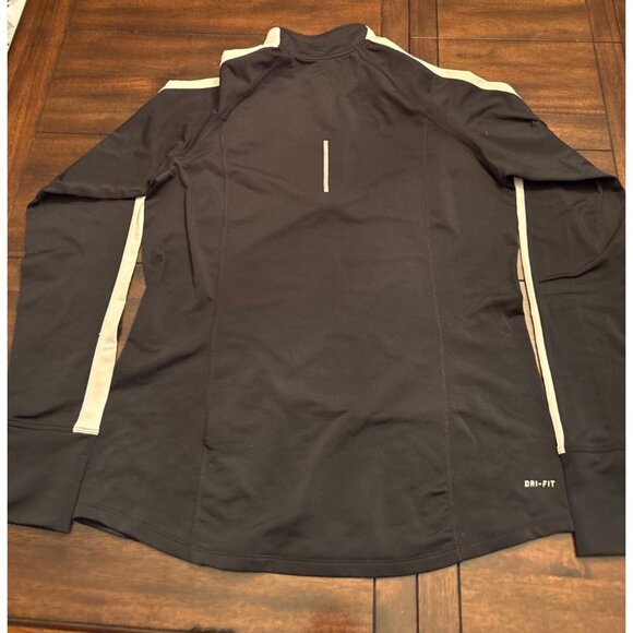 Nike Dri-FIT Black Long Sleeve Running Top Large Half Zip Pullover Ladiies - Picture 2 of 7